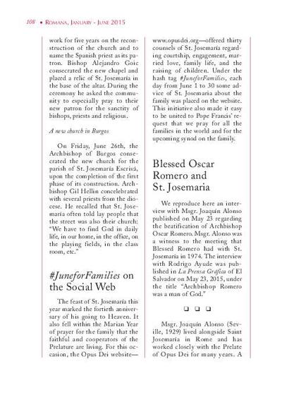 Blessed Oscar Romero and St. Josemaría. [Journal Article]