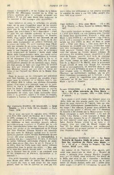 [Recensión sobre: Saint Rosaire]. [Journal Article]
