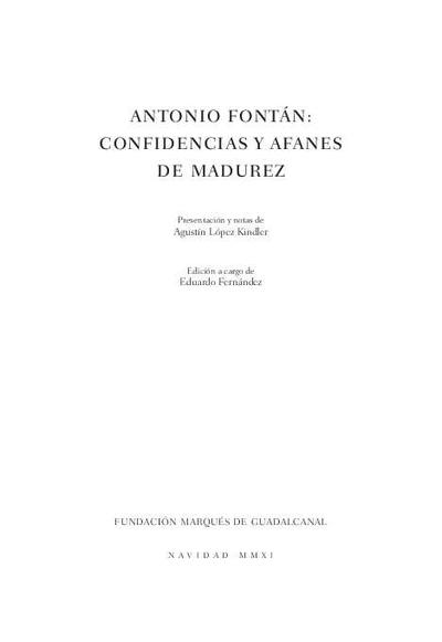 Antonio Fontán, confidencias y afanes de madurez. [Libro en colaboración]