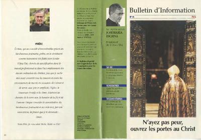 Bulletin d'information: Le Bienheureux Josémaria Escrivá, Fondateur de l'Opus Dei. Nº 15. [Brochure]