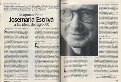 La aportación de Josemaría Escrivá a las ideas del siglo XX. [Journal Article]