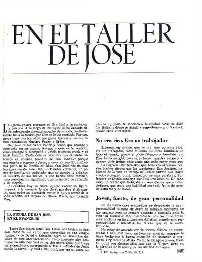En el taller de Jos&eacute;. [Art&iacute;culo de revista]