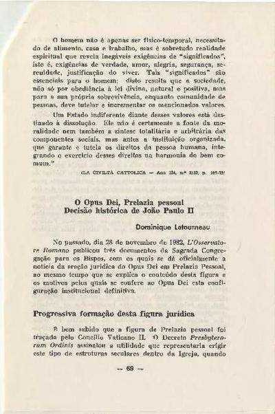 O Opus Dei, Prelazia pessoal. Decisão histórica de João Paulo II. [Journal Article]