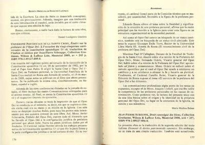 [Recensión sobre: Études sur la prélature de l’Opus Dei. À l’occasion du vingt-cinquième anniversaire de la constitution apostolique Ut sit]. [Journal Article]