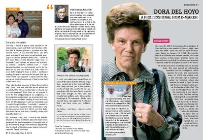 Newsletter: Dora del Hoyo. Nº 1. A professional home-maker. [Folleto]