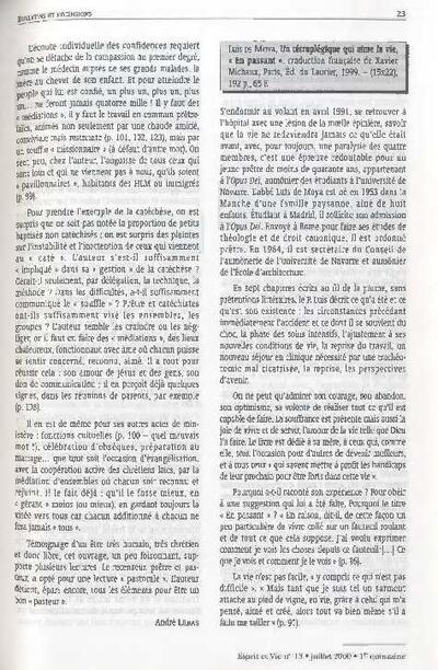 [Recensión sobre: En passant: un tétraplégique qui aime la vie]. [Journal Article]