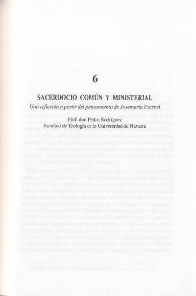 Sacerdocio común y ministerial. [Book Section]