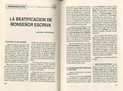La beatificación de Monseñor Escrivá. [Journal Article]