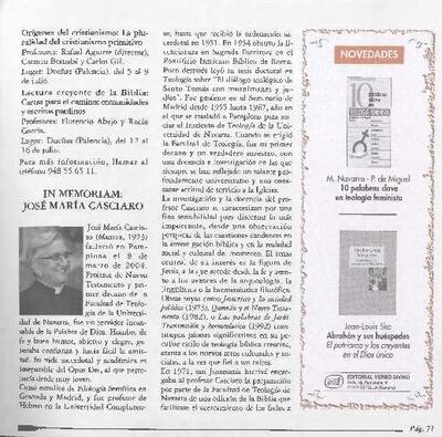 In memoriam: Jos&eacute; Mar&iacute;a Casciaro. [Art&iacute;culo de revista]