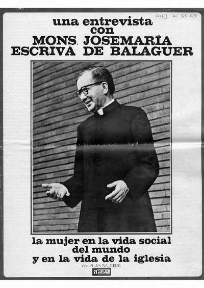 La mujer en la vida social del mundo y en la vida de la Iglesia [Entrevista realizada por Pilar Salcedo]. [Art&iacute;culo de revista]