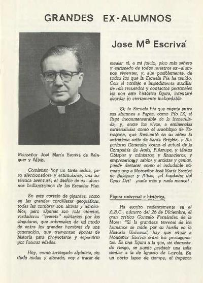 Grandes ex-alumnos: Jose Mª Escrivá. [Journal Article]