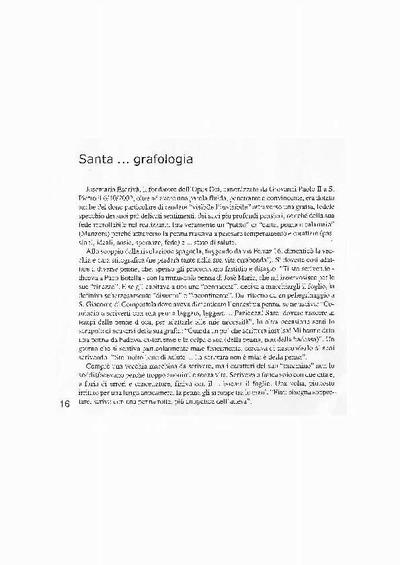 Santa... grafologia. [Journal Article]