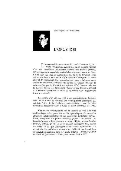 L’Opus Dei. [Journal Article]
