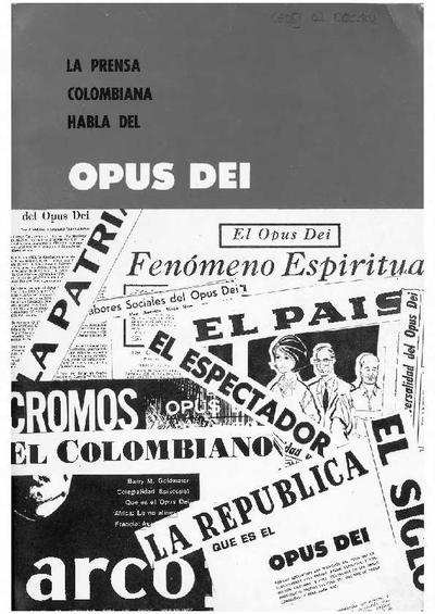 La prensa colombiana habla del Opus Dei. [Folleto]