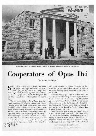 Cooperators of Opus Dei. [Brochure]