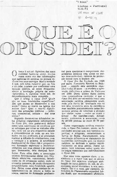 Que é o Opus Dei? [Artículo de revista]