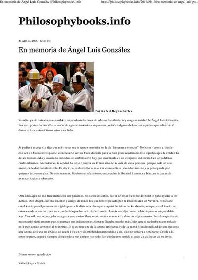 En memoria de Ángel Luis González. [Artículo de revista electrónica]
