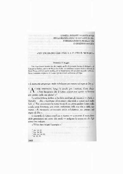 &laquo;Un incontro che parla a tutto il mondo&raquo;: L&rsquo;Omelia durante la santa messa per la beatificazione di due servi di Dio: Josemar&iacute;a Escriv&aacute; de Balaguer e Giuseppina Bakhita. [Parte de un libro]