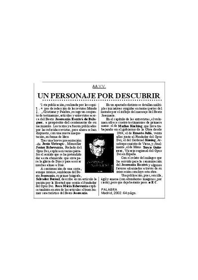 Un personaje por descubrir. [Journal Article]