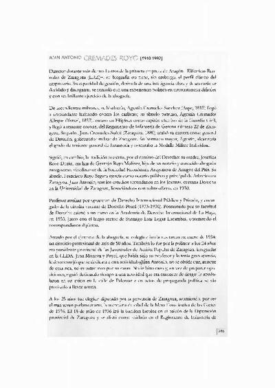 Voz: &laquo;Juan Antonio Cremades Royo (1910-1992)&raquo;. [Obra de referencia]