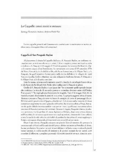 Le Cappelle: cenni storici e restauro. [Book Section]