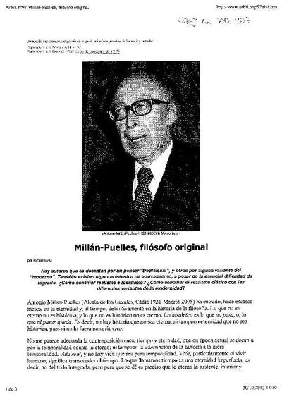 Millán-Puelles, filósofo original. [E-Journal Article]