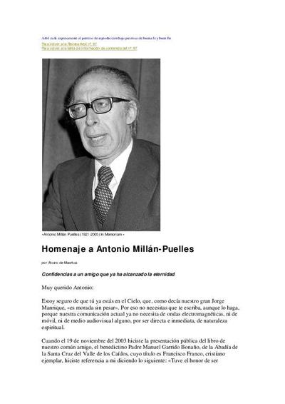Homenaje a Antonio Millán-Puelles. [E-Journal Article]