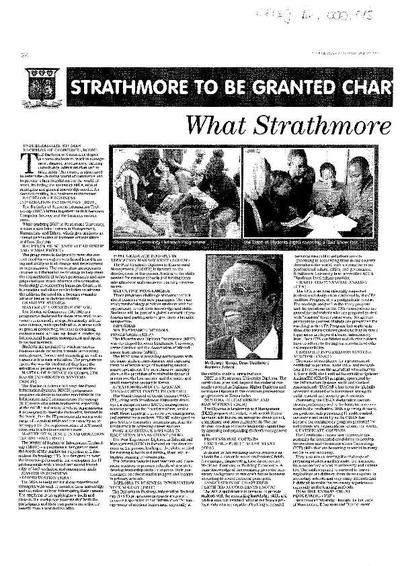 Strathmore to be Granted Charter today April 23, 2008. What Strathmore University offers. [Newspaper Article]