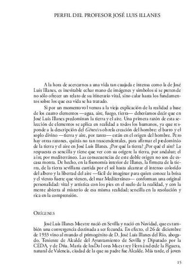 Perfil del profesor José Luis Illanes. [Book Section]
