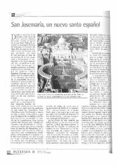 San Josemaría, un nuevo santo español. [Journal Article]