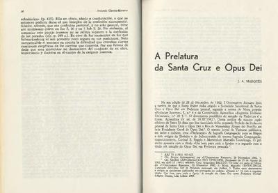 A Prelatura da Santa Cruz e Opus Dei. [Artículo de revista]