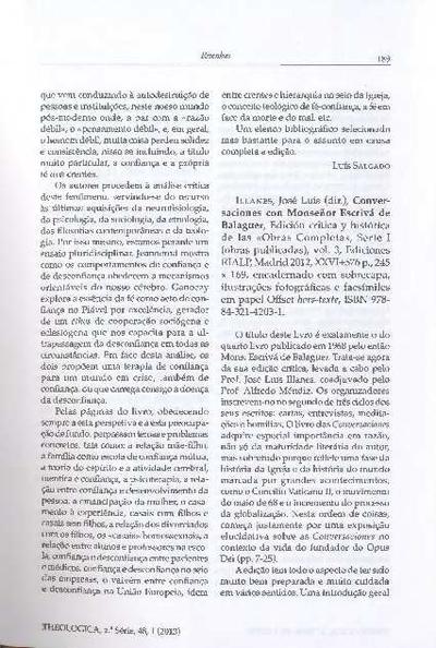 [Recensión sobre: Conversaciones con Mons. Escrivá de Balaguer. Edición crítico-histórica]. [Journal Article]