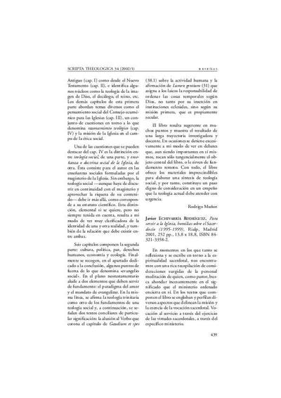 [Recensión sobre: Para servir a la Iglesia: homilías sobre el sacerdocio (1995-1999)]. [Journal Article]