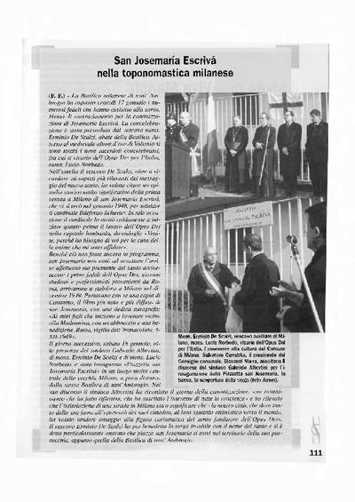 San Josemaría Escrivá nella toponomastica milanese. [Journal Article]