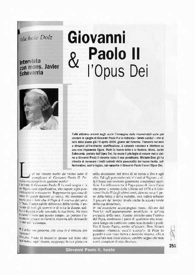 Giovanni Paolo II & Opus Dei. [Entrevista realizada por Michele Dolz]. [Journal Article]