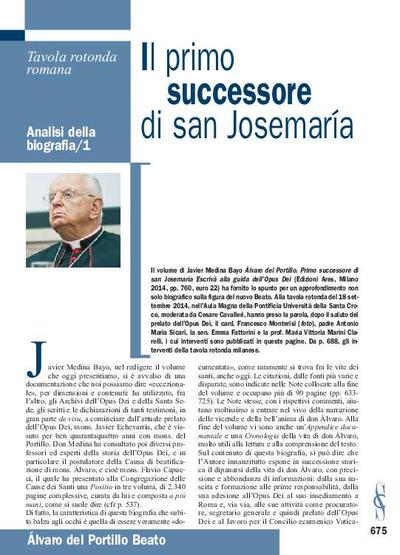 Il primo successore di san Josemaría. [Journal Article]