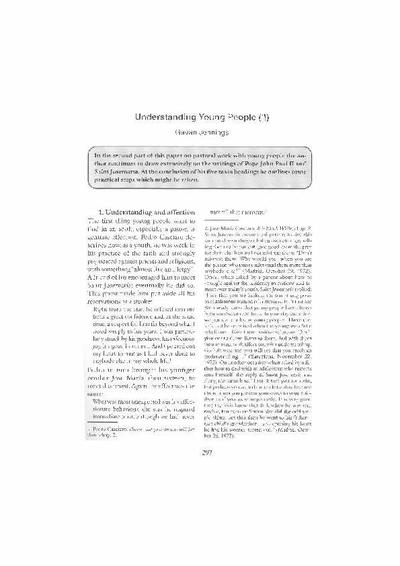 Understanding Young People (II). [Journal Article]