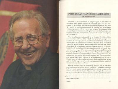 Prof. Lucas Francisco Mateo-Seco: In memoriam. [Artículo de revista]