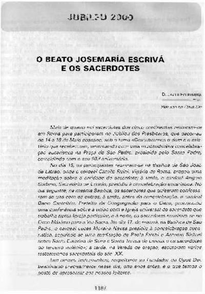 O Beato Josemaría Escrivá e os sacerdotes. [Artículo de revista]