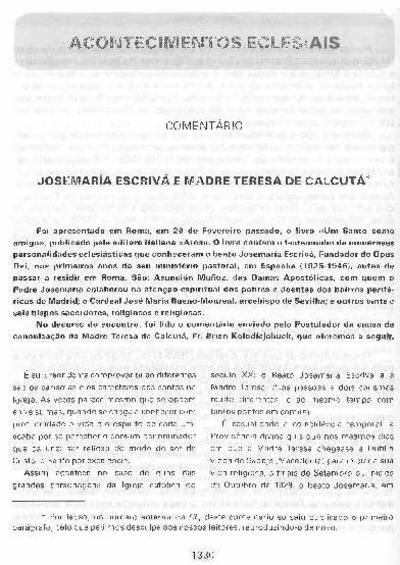 Josemaría Escrivá é Madre Teresa de Calcuta. [Journal Article]