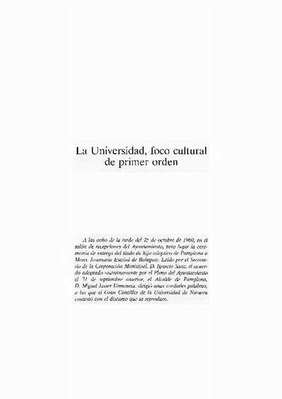 La Universidad, foco cultural de primer orden. [Book Section]