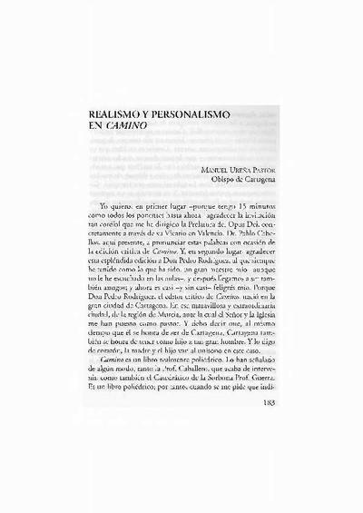 Realismo y personalismo en <i>Camino</i>. [Book Section]