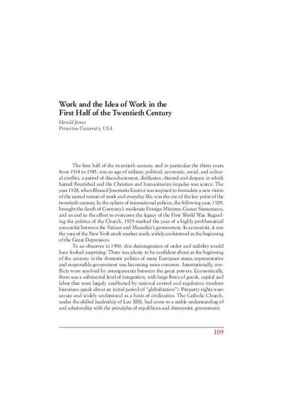 Work and the Idea of Work in the First Half of the Twentieth Century. [Book Section]