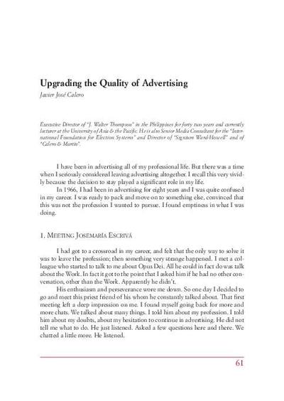 Upgrading the Quality of Advertising. [Book Section]