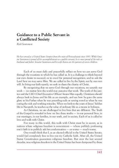 Guidance to a Public Servant in a Conflicted Society. [Book Section]