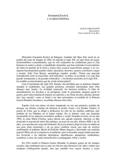 Josemaría Escrivá y su época histórica. [Book Section]