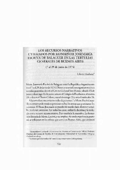 Los recursos narrativos utilizados por Monseñor Josemaría Escrivá de Balaguer en las tertulias generales de Buenos Aires (7 al 29 de junio de 1974). [Book Section]