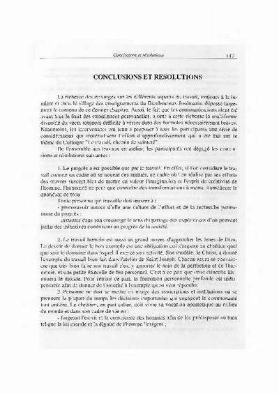 Conclusions et resolutions. [Book Section]