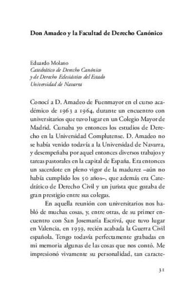 Don Amadeo y la Facultad de Derecho Canónico. [Book Section]