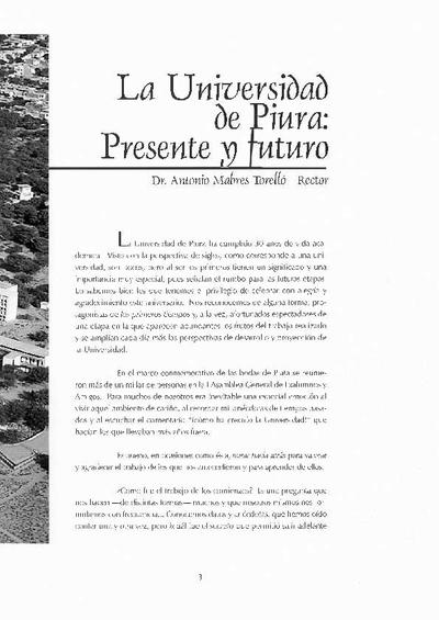 La Universidad de Piura: presente y futuro. [Book Section]